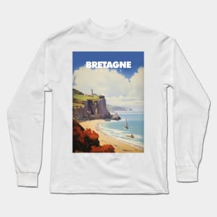 Bretagne - Affiche Vintage - Breton - Bzh - Breizh Long Sleeve T-Shirt